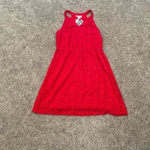 Red dress with dots